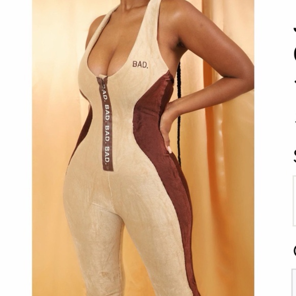 BAD Women's Beige and Brown Jumpsuit